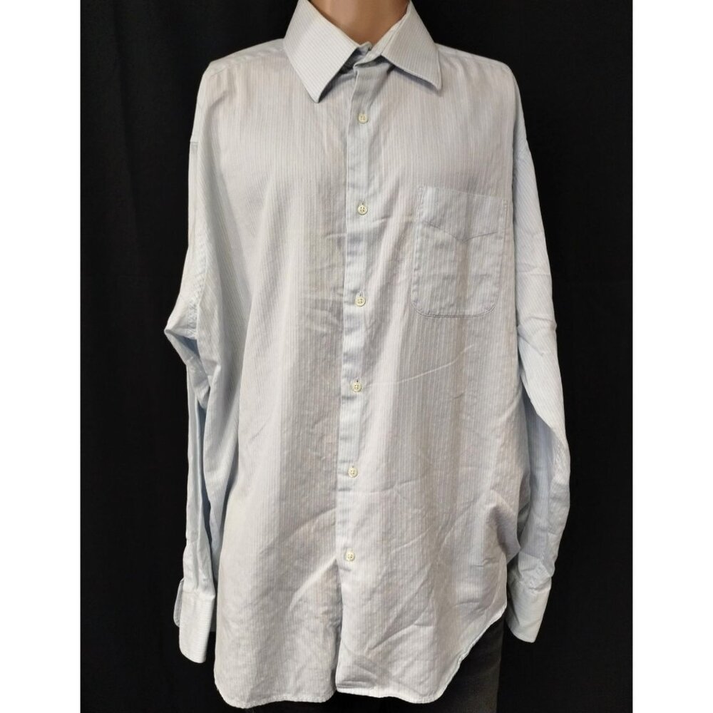Oscar De La Renta Men's Blue Shirt/Button Up 18-36/37 SKU 3993